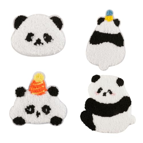 VIVIWI Aufnäher mit Panda-Motiv, zum Aufbügeln oder Aufnähen, Cartoon-Applikationen zum Personalisieren von Kappen und Schuhbeuteln, ideal für alle Altersgruppen, 4 Stück VIVIWI Aufnäher mit Panda-Motiv, zum Aufbügeln oder Aufnähen, Cartoon-Applikationen zum Personalisieren von Kappen und Schuhbeuteln, ideal für alle Altersgruppen, 4 Stück von VIVIWI
