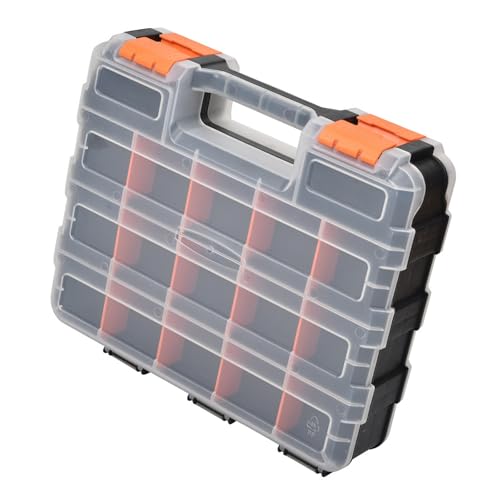 VIVIWI Doppelseitiger Werkzeugkasten, Hardware-Werkzeugbehälter, Kleinteile-Aufbewahrungskoffer, Sortierbox, Display-Aufbewahrungskoffer von VIVIWI