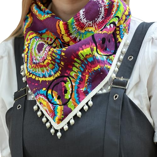VIVIWI Elegantes Halstuch mit Quasten, Schal mit künstlichen Perlen, Dekor für Damen und Mädchen, weicher Dreieckstuch für Barkeeper VIVIWI Elegantes Halstuch mit Quasten, Schal mit künstlichen Perlen, Dekor für Damen und Mädchen, weicher Dreieckstuch für Barkeeper von VIVIWI