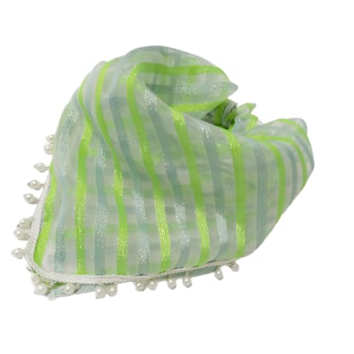 VIVIWI Elegantes Halstuch mit Quasten, Schal mit künstlichen Perlen, Dekor für Damen und Mädchen, weicher Dreieckstuch für Barkeeper von VIVIWI