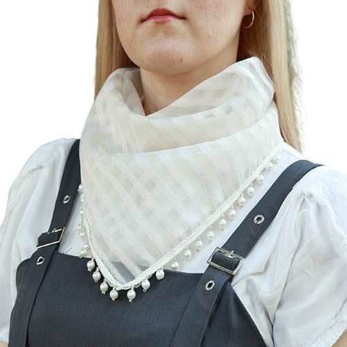 VIVIWI Elegantes Halstuch mit Quasten, Schal mit künstlichen Perlen, Dekor für Damen und Mädchen, weicher Dreieckstuch für Barkeeper VIVIWI Elegantes Halstuch mit Quasten, Schal mit künstlichen Perlen, Dekor für Damen und Mädchen, weicher Dreieckstuch für Barkeeper von VIVIWI