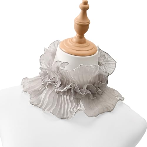 VIVIWI Frühlingsblumen-Spitzenbesatz, Polyester-Halstuch, Damen-Hemdkragen-Design mit gerüschten Kanten für stilvolle VIVIWI Frühlingsblumen-Spitzenbesatz, Polyester-Halstuch, Damen-Hemdkragen-Design mit gerüschten Kanten für stilvolle von VIVIWI