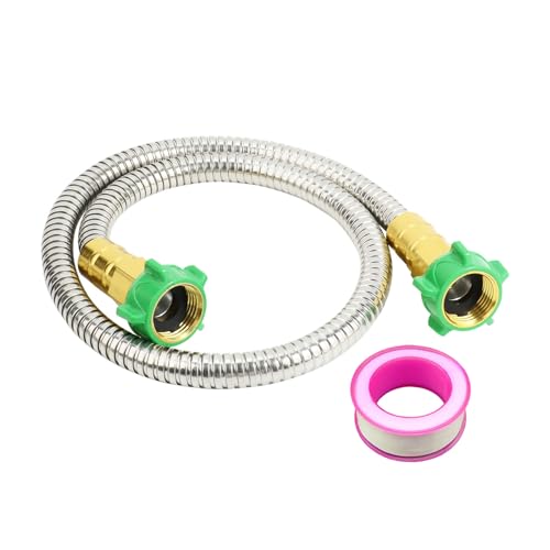 VIVIWI Kurze Gartenschlauchverlängerung, Edelstahl, flexibler Schlauchverbinder, auslaufsicher, für den Außenbereich, flexible Wasserschläuche, einfach zu bedienen von VIVIWI