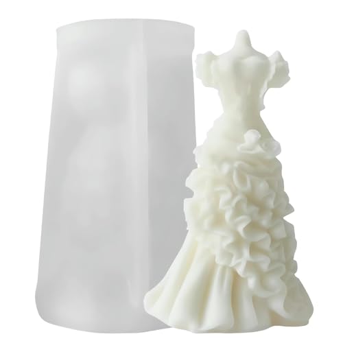 VIVIWI Silikonformen für Hochzeitskleid, Kerzen, Gießformen, Bastelbedarf für Kerzenherstellung, Heimdekoration VIVIWI Silikonformen für Hochzeitskleid, Kerzen, Gießformen, Bastelbedarf für Kerzenherstellung, Heimdekoration von VIVIWI