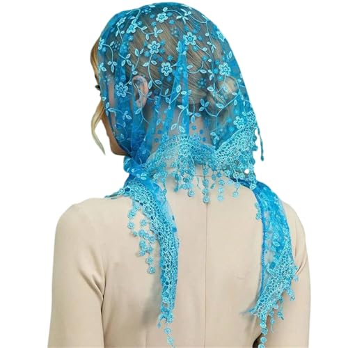 VIVIWI Spitzen-Blumen-Halstuch, Quasten, Kopftuch für Damen und Mädchen, verschiedene Anlässe, Urlaub, Verkleidung, Kopftuch, Foto-Kopfbedeckung von VIVIWI