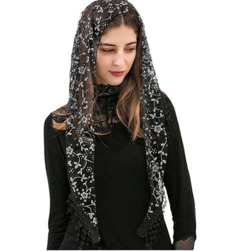 VIVIWI Spitzen-Blumen-Halstuch, Quasten, Kopftuch für Damen und Mädchen, verschiedene Anlässe, Urlaub, Verkleidung, Kopftuch, Foto-Kopfbedeckung VIVIWI Spitzen-Blumen-Halstuch, Quasten, Kopftuch für Damen und Mädchen, verschiedene Anlässe, Urlaub, Verkleidung, Kopftuch, Foto-Kopfbedeckung von VIVIWI