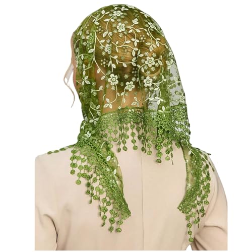 VIVIWI Spitzen-Blumen-Halstuch, Quasten, Kopftuch für Damen und Mädchen, verschiedene Anlässe, Urlaub, Verkleidung, Kopftuch, Foto-Kopfbedeckung VIVIWI Spitzen-Blumen-Halstuch, Quasten, Kopftuch für Damen und Mädchen, verschiedene Anlässe, Urlaub, Verkleidung, Kopftuch, Foto-Kopfbedeckung von VIVIWI