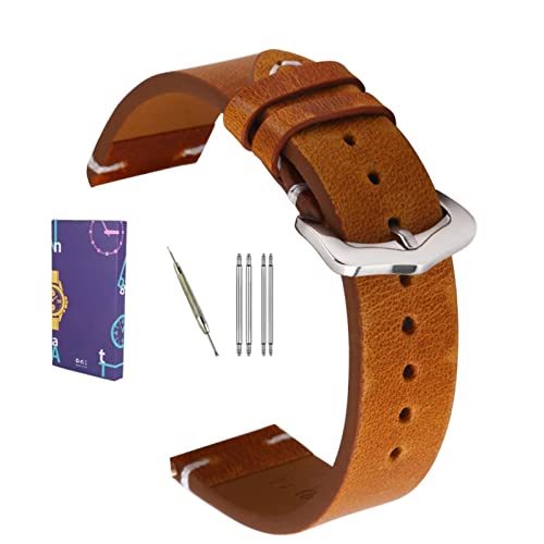 VIVODA Leder-Uhrenarmbänder, Uhrenarmband, Lederband-Uhren for Herren, Herren-Uhrenarmbänder 18 mm 19 mm 20 mm 21 mm 22 mm 24 mm (Color : 4, Size : 19mm) von VIVODA