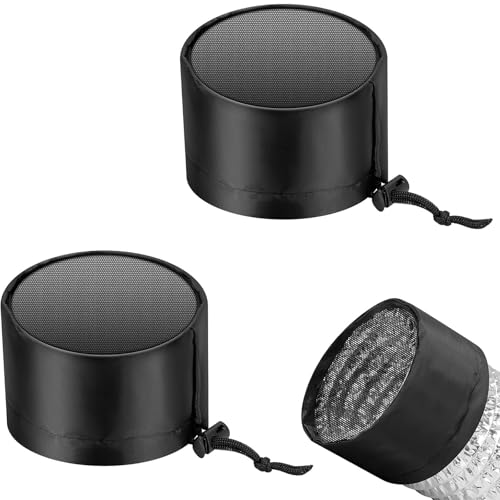 VIVOSUN 2 Stück Wachstumszelt-Entlüftungsabdeckung, 10,2 cm/15,2 cm/20,3 cm Kanalfilterabdeckung mit Gummiband und fester Schnalle für Pflanzenwachstumszelte von VIVOSUN