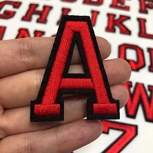 VIXDA 1 STÜCK Rote Buchstaben Alphabet Bestickte Aufnäher zum Aufbügeln für Kleidung, Taschen, Jacken, Aufnäher, DIY-Namensaufnäher VIXDA 1 STÜCK Rote Buchstaben Alphabet Bestickte Aufnäher zum Aufbügeln für Kleidung, Taschen, Jacken, Aufnäher, DIY-Namensaufnäher von VIXDA