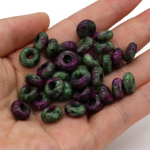 VIXDA 10 Teile/los Natürliche Achate Perlen Abakus Form Großes Loch Naturstein Perlen Größe 5x10mm für Die Herstellung Von Halskette Loch 4mm von VIXDA