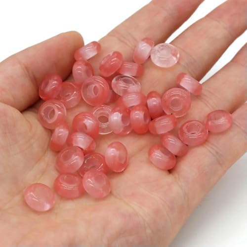 VIXDA 10 Teile/los Natürliche Achate Perlen Abakus Form Großes Loch Naturstein Perlen Größe 5x10mm für Die Herstellung Von Halskette Loch 4mm von VIXDA