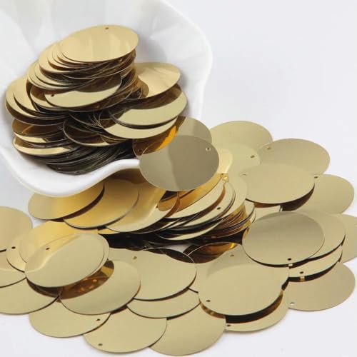 VIXDA 10 g Gold-Pailletten, 3 mm – 30 mm, Flache, runde, lose PVC-Pailletten zum Basteln, Nähen, Dekoration, DIY-Zubehör VIXDA 10 g Gold-Pailletten, 3 mm – 30 mm, Flache, runde, lose PVC-Pailletten zum Basteln, Nähen, Dekoration, DIY-Zubehör von VIXDA