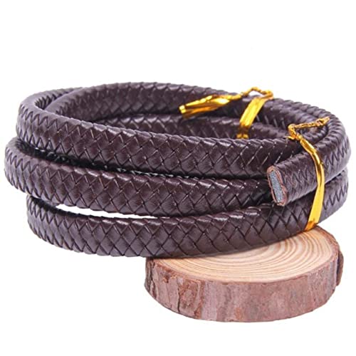 VIXDA 1m 10x5 12x6mm flach geflochtene echtes Lederband schwarz Kaffee Kuh Lederschnüre Schnur Seil Armband Erkenntnisse DIY Schmuck von VIXDA