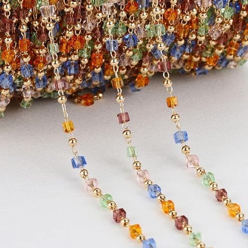 VIXDA 2 Meter/Los Bohemian Halskette Kette Quader Würfel Perlen Ketten für DIY Halskette Armbänder Schmuckherstellung Zubehör Handgemachte Kette von VIXDA