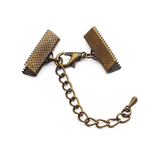 VIXDA 30pcs / Lot Band-Leder-Schnur-Endverschluss-Verschlüsse mit Ketten Karabiner-Verbinder für Armband DIY Schmuck von VIXDA
