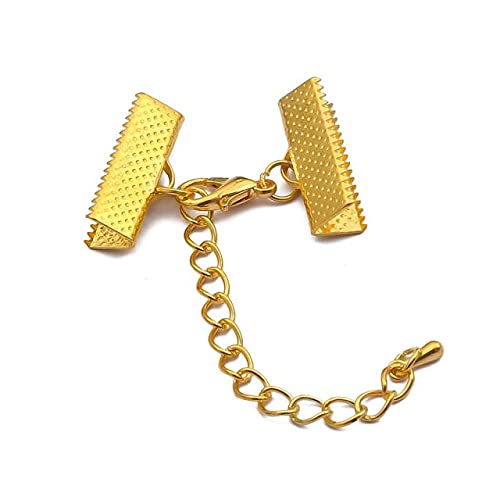 VIXDA 30pcs / Lot Band-Leder-Schnur-Endverschluss-Verschlüsse mit Ketten Karabiner-Verbinder für Armband DIY Schmuck von VIXDA