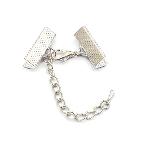 VIXDA 30pcs / Lot Band-Leder-Schnur-Endverschluss-Verschlüsse mit Ketten Karabiner-Verbinder für Armband DIY Schmuck von VIXDA