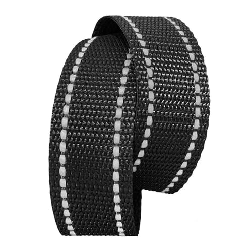VIXDA 5 Meter 20 mm Polyester-Gurtband mit reflektierendem Streifenband für Haustierhalsband und Leine, handgefertigtes Taschengurt-Nähen von VIXDA