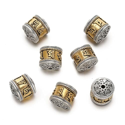 VIXDA 5 Teile/los Runde Zylinder Buddhistischen Tibetischen Silber/Gold Farbe Metall Lose Perlen Für Schmuck Machen DIY Armband von VIXDA