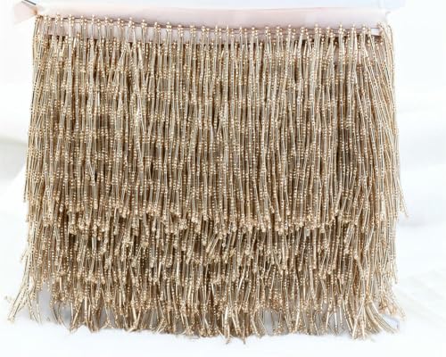 VIXDA 5 Yards Großhandel Glasperlen Fransenbesatz Quasten Nähartikel für 10 cm Fransen für Kleidung von VIXDA