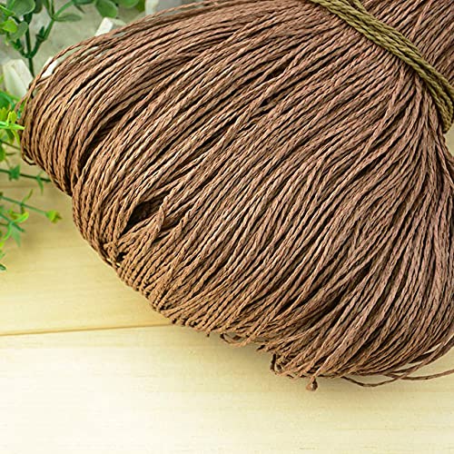 VIXDA 500g/lot Raffia Stroh Garn Sommer Hut Garn Häkelgarn für handgemachte Hüte Körbe Handwerk, Chocolate VIXDA 500g/lot Raffia Stroh Garn Sommer Hut Garn Häkelgarn für handgemachte Hüte Körbe Handwerk, Chocolate von VIXDA