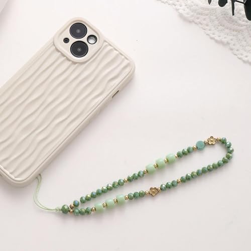VIXDA Bunter Stein mit Goldener Blume Handykette Handy Hängeseil von VIXDA