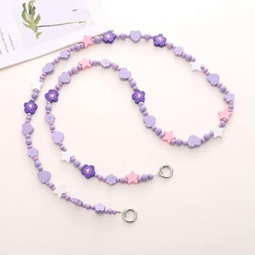 VIXDA Crossbody Handy Lanyard Crossbody Farbige Unregelmäßige Handy Lanyard Handy Perlen Lange Kette von VIXDA