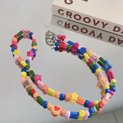 VIXDA Crossbody Handy Lanyard Crossbody Farbige Unregelmäßige Handy Lanyard Handy Perlen Lange Kette von VIXDA