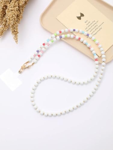 VIXDA Farbige lächelnde Gesicht Crossbody Kette handgemachte Perle Holzperle Telefon Fall Dekoration Telefon hängen Seil von VIXDA