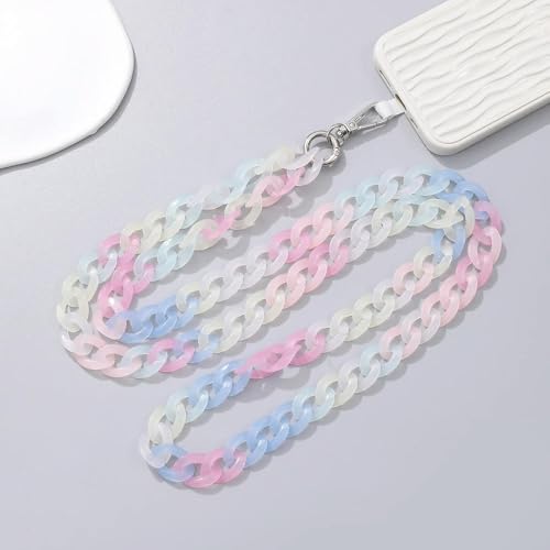 VIXDA Gelee-Farbkette, Bunte Acrylkette, langes, schräges Kreuz, Telefon-Hängeseil von VIXDA