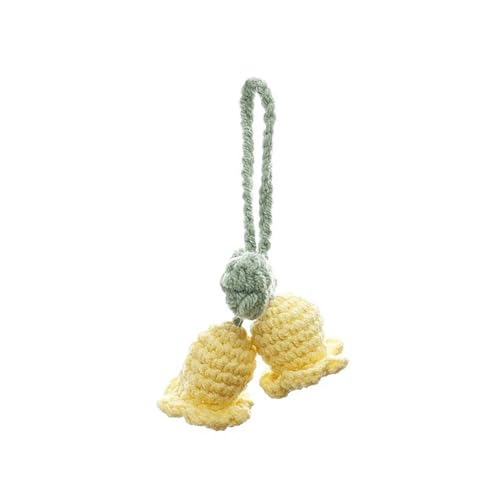 VIXDA Handgemachte gestrickte Schlüsselanhänger romantische Blume Perle Schlüsselanhänger Handtasche Anhänger Auto Ornament DIY Zubehör von VIXDA