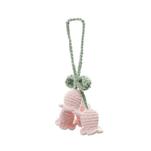 VIXDA Handgemachte gestrickte Schlüsselanhänger romantische Blume Perle Schlüsselanhänger Handtasche Anhänger Auto Ornament DIY Zubehör von VIXDA