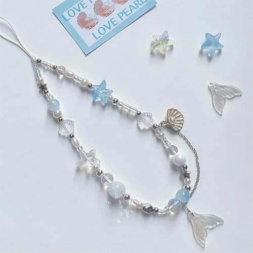 VIXDA Sea Shell Telefon Kette Lanyard Charm Strap Handgelenk Bead Cord Armband Keychain Für Mädchen Hängenden Seil Schmuck von VIXDA
