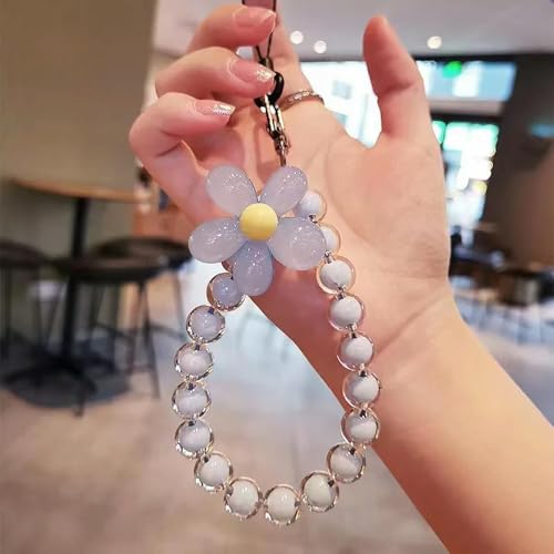 VIXDA Telefon Anti-verloren Lanyard Schlüssel Kurze Handgelenk Anhänger Bunte Macaron Runde Perle Anhänger Frauen Hand-gehalten Kette Mobile von VIXDA