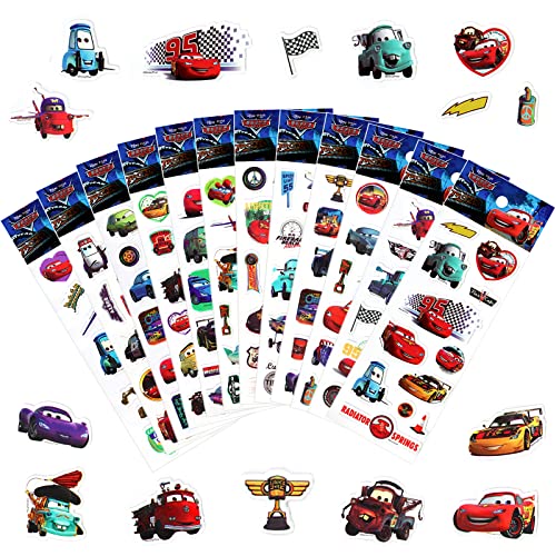 3D Sticker für Kinder, 12 Stück 3D Puffy Truck Aufkleber, Lightning McQueen Sticker, Cartoon Spielzeugauto Aufkleber, Cars Sticker Aufkleber, für Kinder Teens Erwachsene von VIYAAN