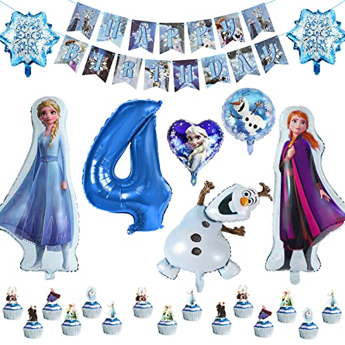 Geburtstag Frozen Dekoration, 33 PCS Frozen Geburtstagsdeko Mädchen, Frozen Geburtstag Luftballon, Eiskönigin Luftballon Geburtstag Kit, für Kindergeburtstag, Babyparty von VIYAAN