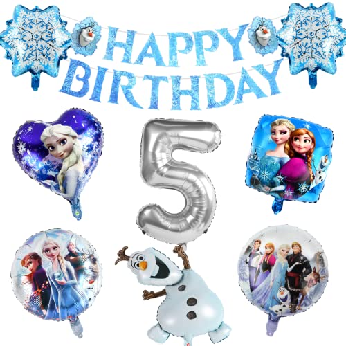 Geburtstag Frozen Dekoration, 9 PCS Frozen Geburtstagsdeko Mädchen, Frozen Geburtstag Luftballon, Eiskönigin Luftballon Geburtstag Kit, für Kindergeburtstag, Babyparty von VIYAAN