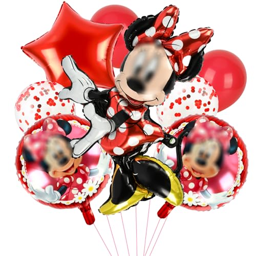 Minnie Party Balloons, 8 Stück Minnie Luftballons, Minnie Luftballon Set, Minnie Themed Birthday Party Supplies, Minnie Themed Geburtstag Dekorationen für Kinder Mädchen Geburtstag Dekoration von VIYAAN