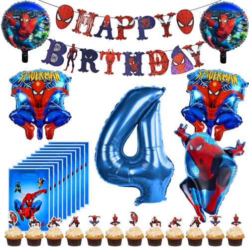Spiderman Geburtstags Dekorationen, 41 Stück Kindergeburtstag Deko Held Ballons, Superhero Geburtstag Deko, Folienballons Avengers Party Dekorationen, Kindergeburtstag Party Ballon Deko von VIYAAN