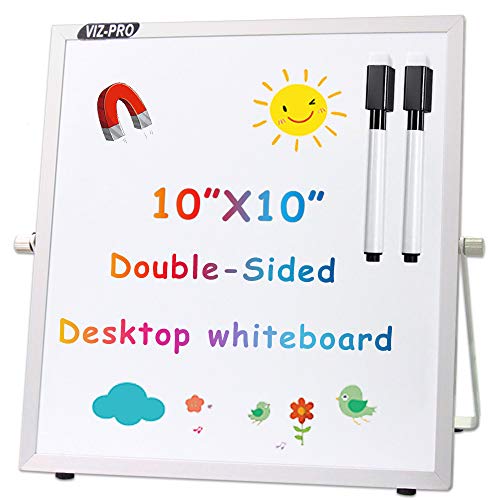VIZ-PRO Kleines Desktop-Trockenlöschbrett 25 x 25 cm, Tragbare Magnetische Whiteboard-Staffelei für Büro, Schule, Zuhause mit 2 Markern VIZ-PRO Kleines Desktop-Trockenlöschbrett 25 x 25 cm, Tragbare Magnetische Whiteboard-Staffelei für Büro, Schule, Zuhause mit 2 Markern von VIZ-PRO