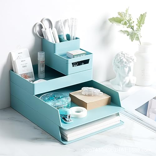 VLANIS Aufbewahrungsbox für A4 Dateien,Desktop Aufbewahrungsbox A4 Datei Finishing Für Büro Bleistift-Organizer-Etui Schreibtisch-Organizer,Blau VLANIS Aufbewahrungsbox für A4 Dateien,Desktop Aufbewahrungsbox A4 Datei Finishing Für Büro Bleistift-Organizer-Etui Schreibtisch-Organizer,Blau von VLANIS