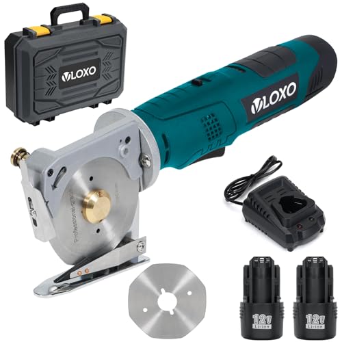 VLOXO Tragbarer Elektrischer Stoffschneider Kabellos Industrielle Akku-Rundschere 90 mm Klingengröße 33 mm Max. Schnittdicke Rotationsschneider für Tuch Stoff Teppich mit Ersatzklinge VLOXO Tragbarer Elektrischer Stoffschneider Kabellos Industrielle Akku-Rundschere 90 mm Klingengröße 33 mm Max. Schnittdicke Rotationsschneider für Tuch Stoff Teppich mit Ersatzklinge von VLOXO