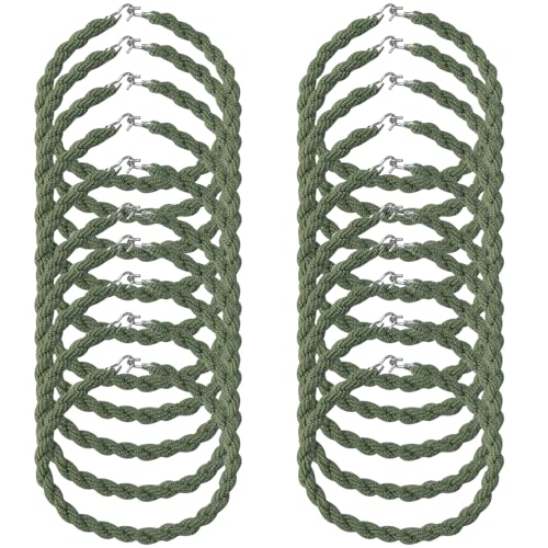 VLYX 20 Stück Militär-Stiefelbänder, elastische Hosenbänder mit Metallhaken für Outdoor-Hosen (Grün) von VLYX