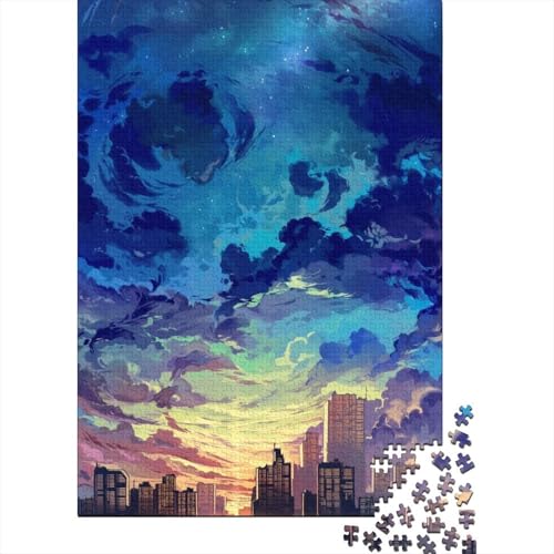 1000 Teile Anime-Landschaft und Himmel Puzzle für Erwachsene, Teenager Halloween-Geschenkpapier Puzzle, einzigartige Wohnaccessoires Geschenke und Geschenke 1000 Stück (38x26cm) von VMDUHFY