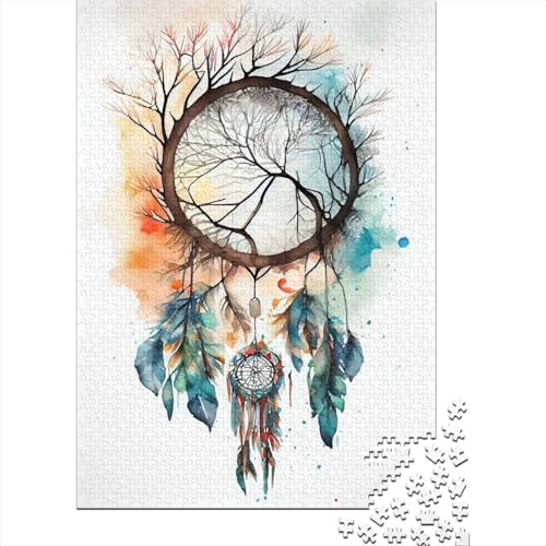 1000 Teile Puzzle Traumfänger für Erwachsene, Halloween-Geschenkpapier Puzzle für Teenager, einzigartige Wohnaccessoires Geschenke und Geschenke 1000 Stück (38x26cm) von VMDUHFY