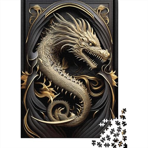 Art Deco Puzzle Dragon Lord 1000 Teile für Erwachsene, Halloween-Geschenkpapier für Teenager, einzigartige Wohnaccessoires Geschenke und Geschenke 1000 Teile (38x26cm) von VMDUHFY