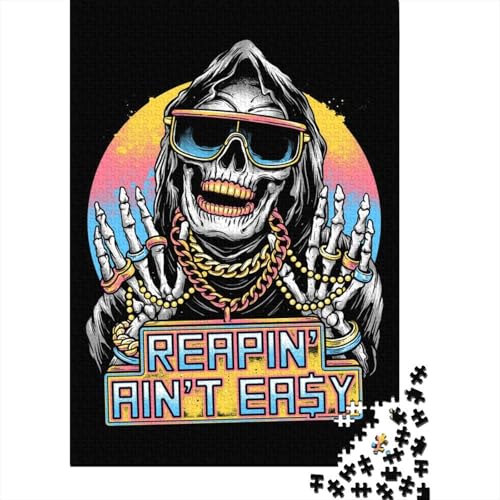 Grim Rapper 1000 Teile Puzzle für Erwachsene, Halloween-Geschenkpapier für Teenager, einzigartige Geschenke für Zuhause und Geschenke, 1000 Teile (38 x 26 cm) von VMDUHFY