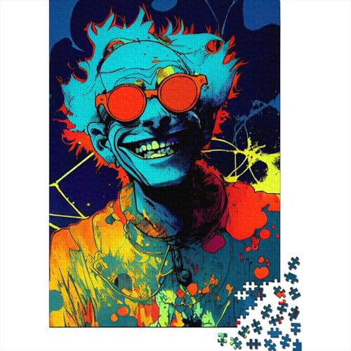 Psychedelisches Opa Puzzle 1000 Teile für Erwachsene, Halloween-Geschenkpapier für Erwachsene und Jugendliche, 1000 Teile Lernpuzzle (38x26cm) von VMDUHFY