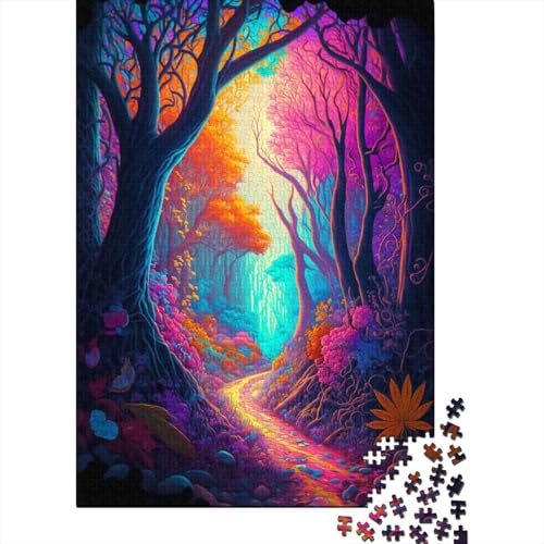Puzzle 1000 Teile Psychedelische Illustrationen für Erwachsene, Halloween-Geschenkpapier für Erwachsene, Familienspaß und Spielabende, 1000 Teile (38 x 26 cm) von VMDUHFY